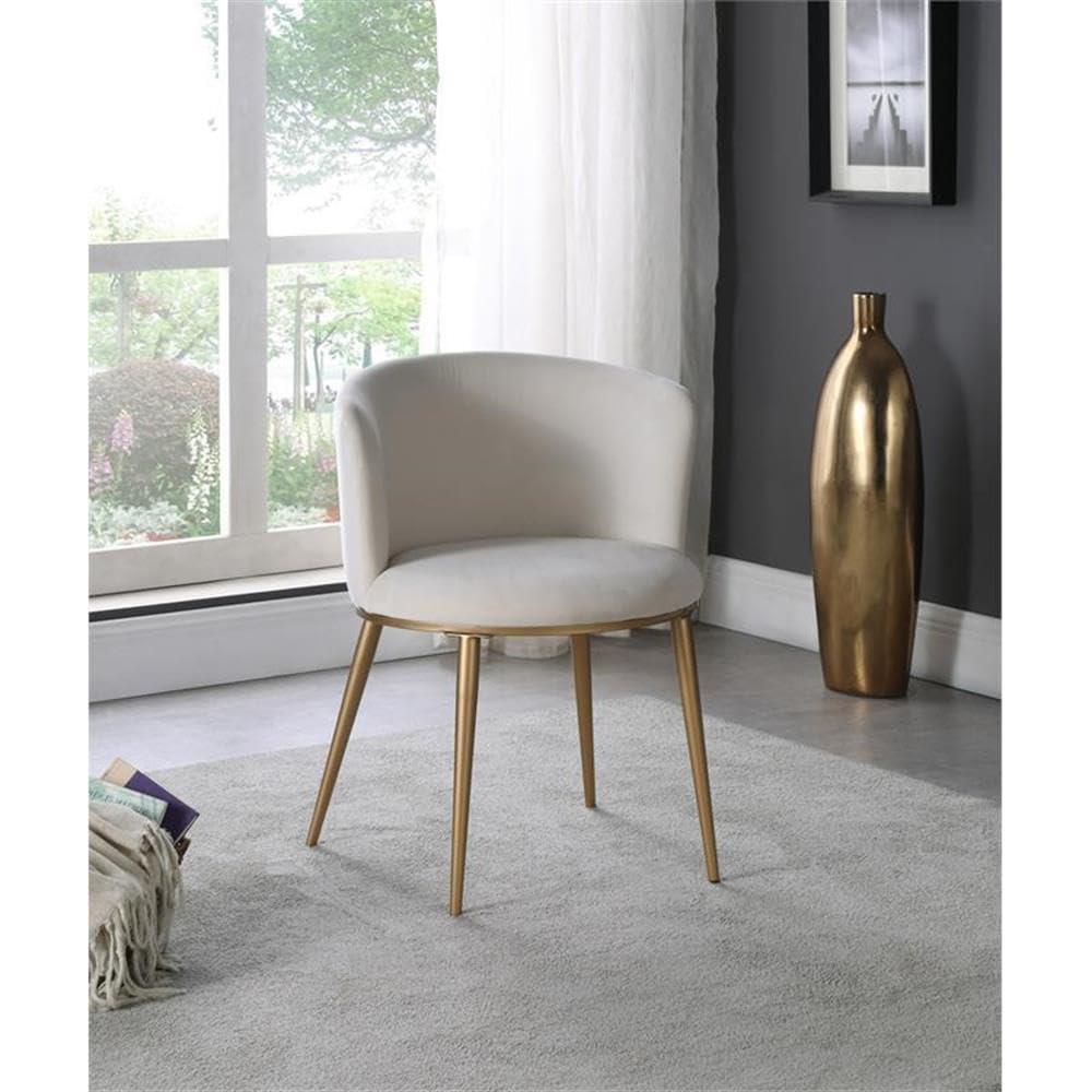 Meridian Furniture Skylar Cream Velvet Dining Chair (Set of 2)