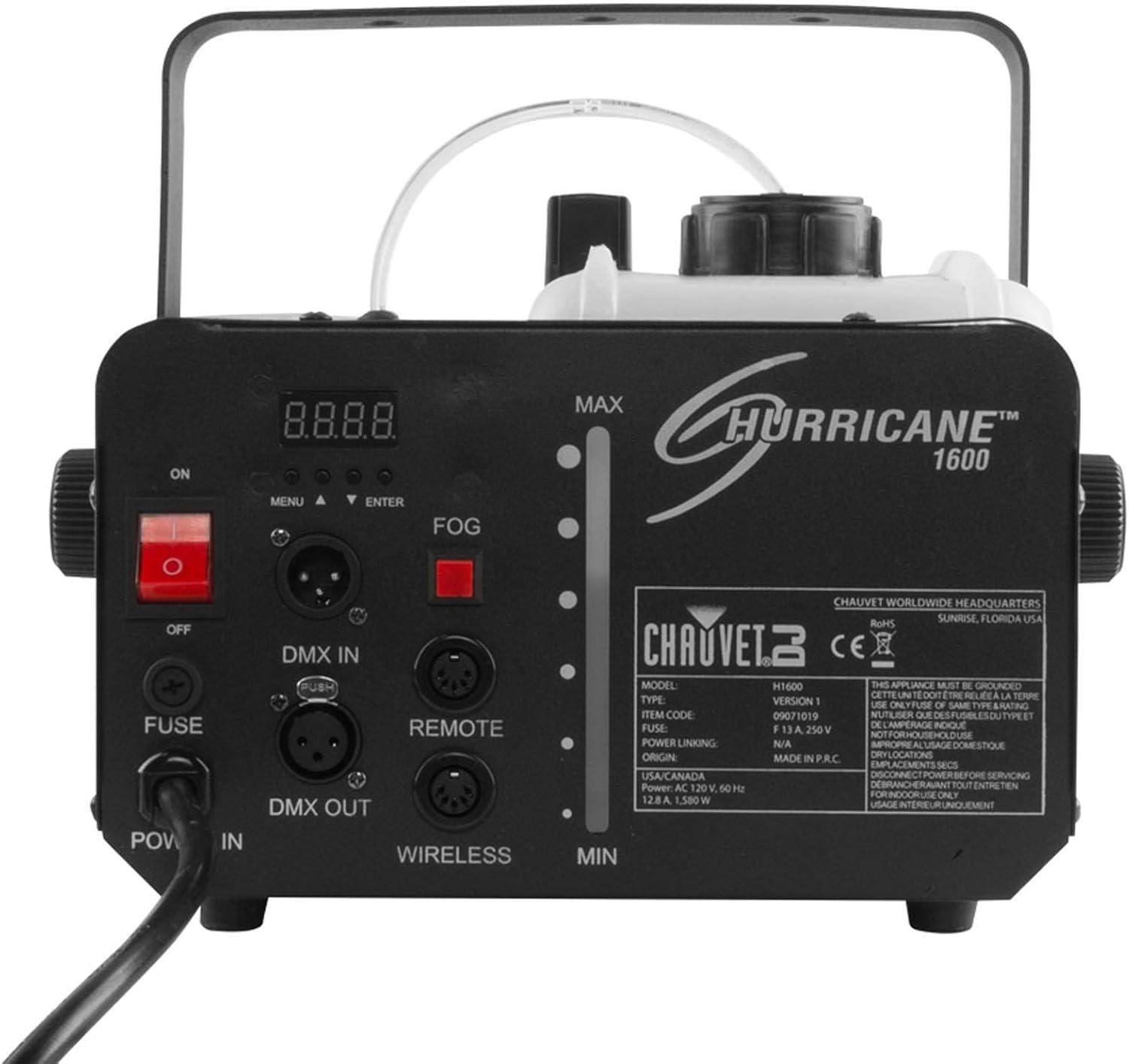 CHAUVET DJ Hurricane 1600 2.4L Pro Fog/Smoke Machine w/FC-T Wired Remote | H1600