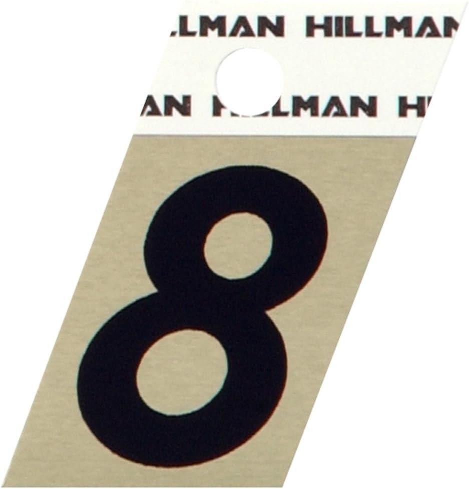 1.5-Inch Black and Gold Aluminum Reflective Number 8