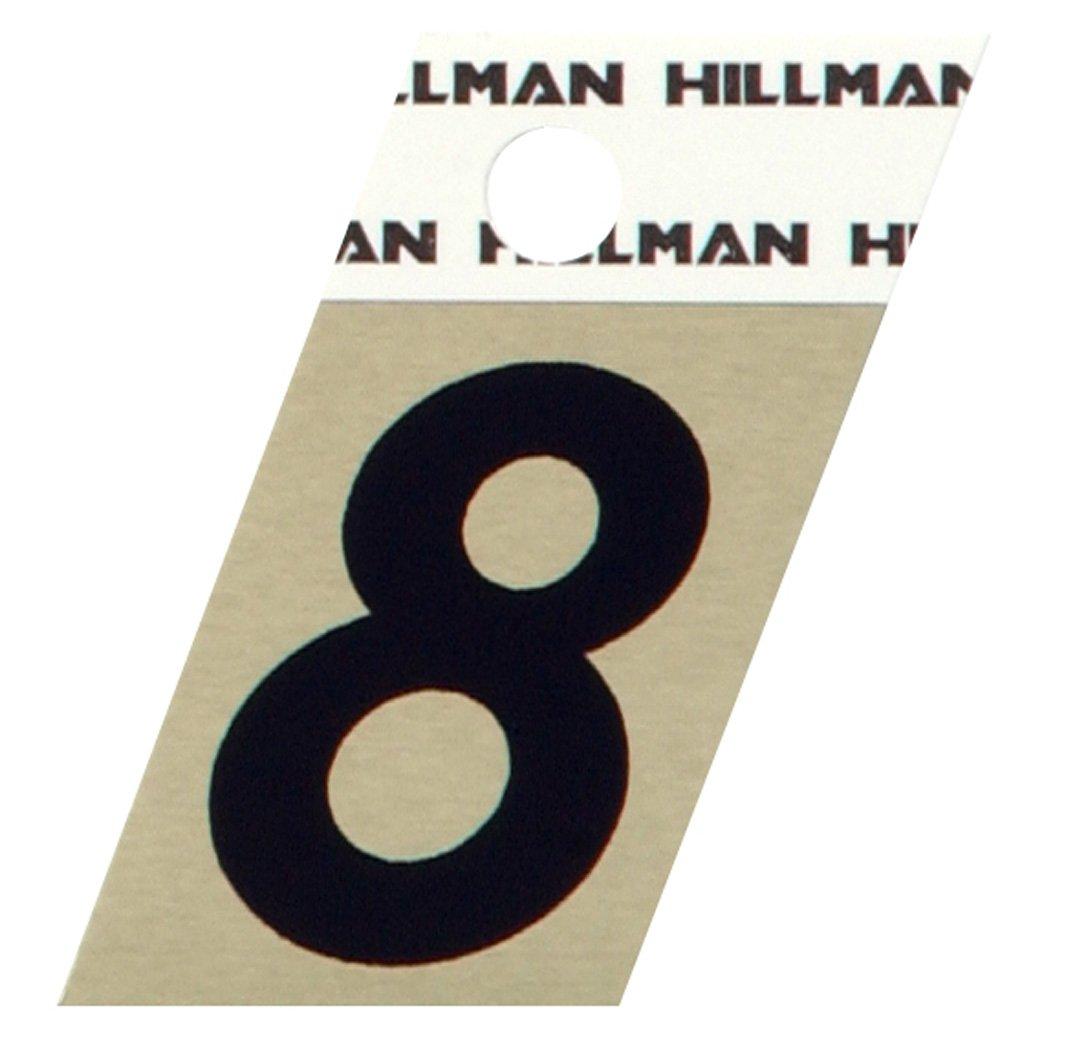 1.5-Inch Black and Gold Aluminum Reflective Number 8