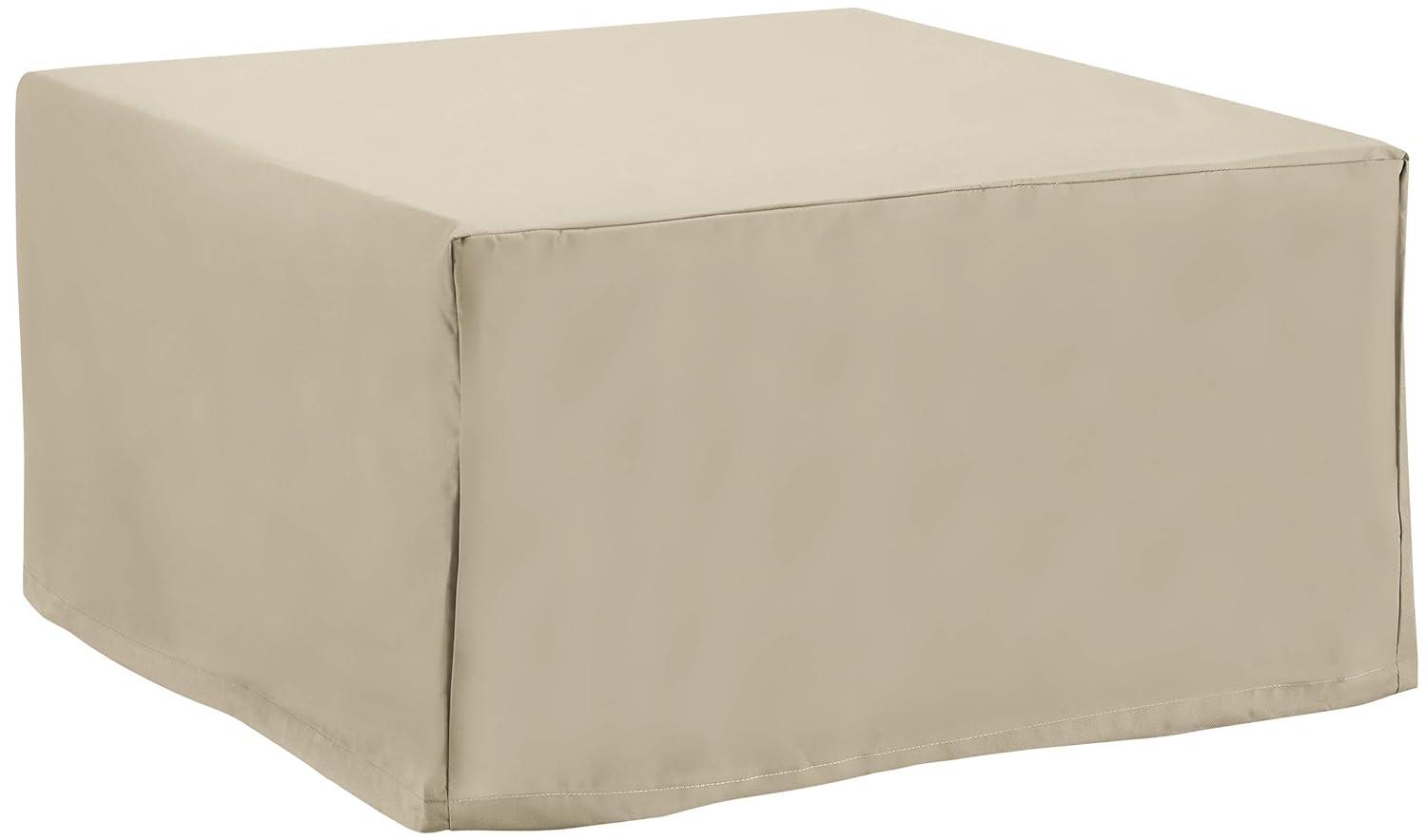 Outdoor Square Table & Ottoman Furniture Cover - Tan - Crosley: Heavy Gauge Vinyl, Waterproof