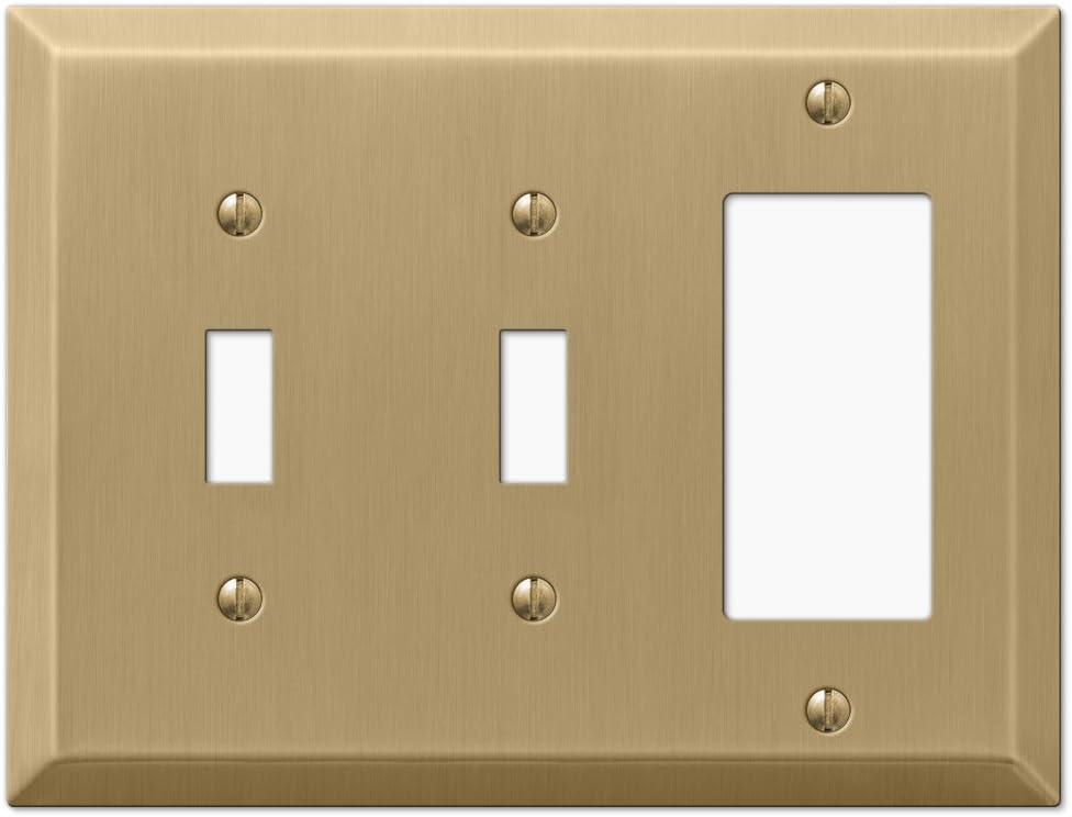 Amerelle 163TTRBZ Century Wallplate, 2 Toggle / 1 Rocker, Steel, Brushed Bronze, 1-Pack