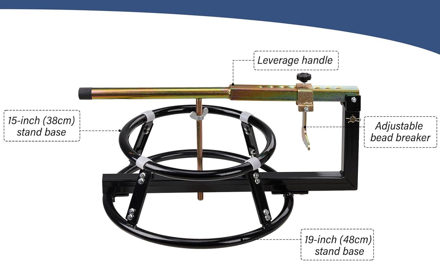 Motorcycle tire Changer for 16in to 21in Tires Dirt Bike Bead Breaker Tire Change Stand Tire Changing Stand Mount, Black