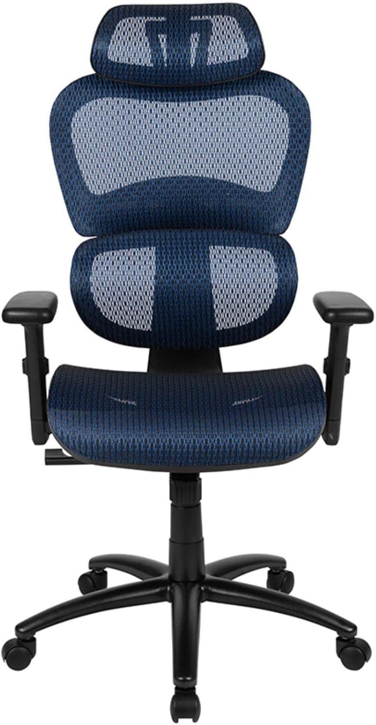 Flash Furniture Ergonomic Mesh Office Chair with 2-to-1 Synchro-Tilt, Adjustable Headrest, Lumbar Support, and Adjustable Pivot Arms