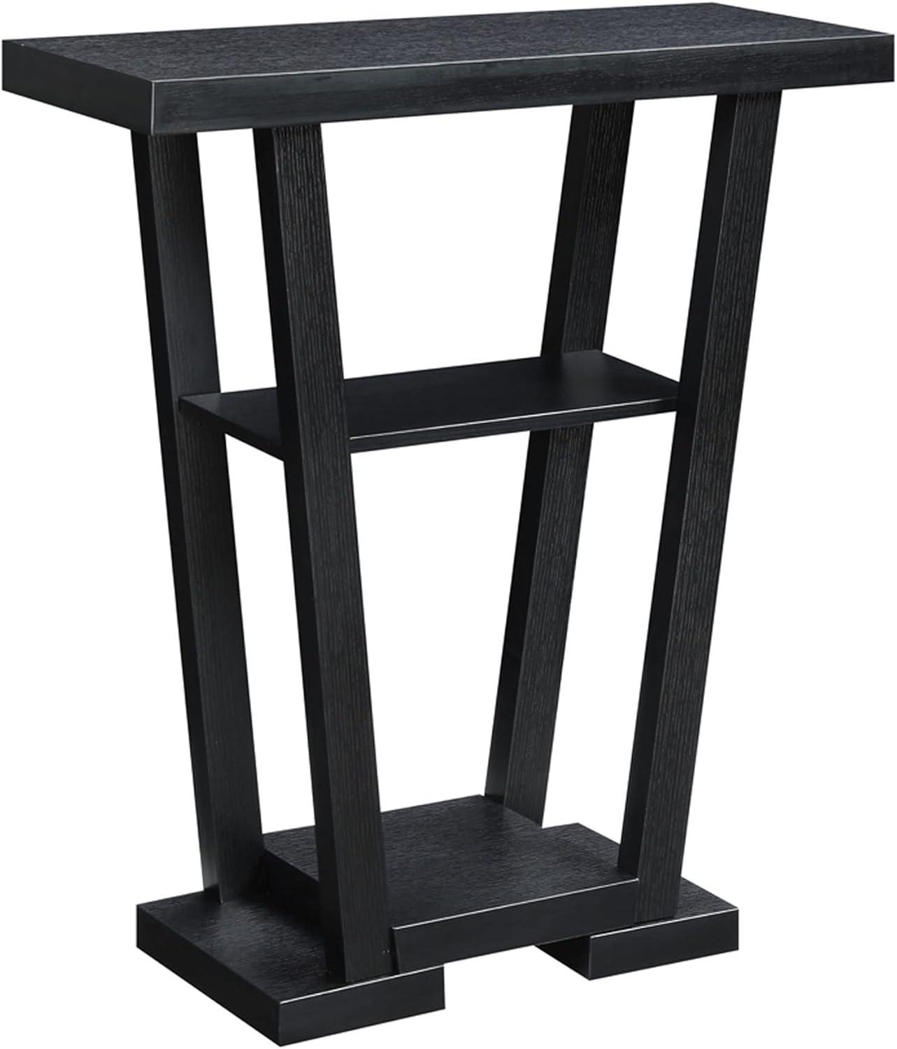 Convenience Concepts Newport V Console with Shelves, Black