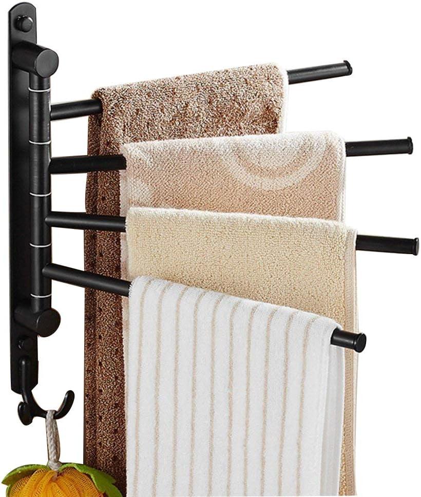 Oil Rubbed Bronze 4-Arm Wall Mounted Swivel Towel Rack