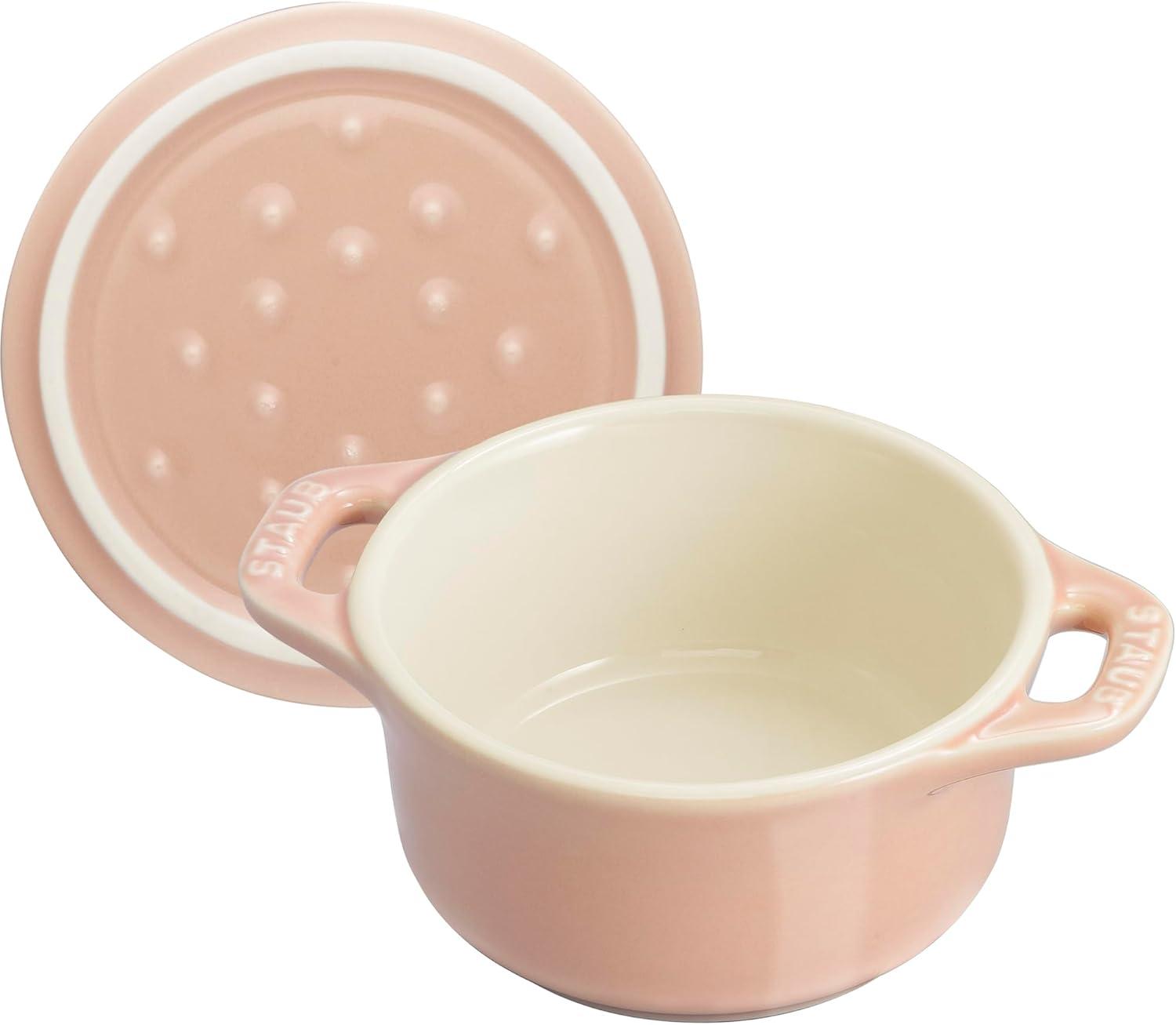 Pastel Ceramic Mini Cocotte Set with Lids, 6-Piece