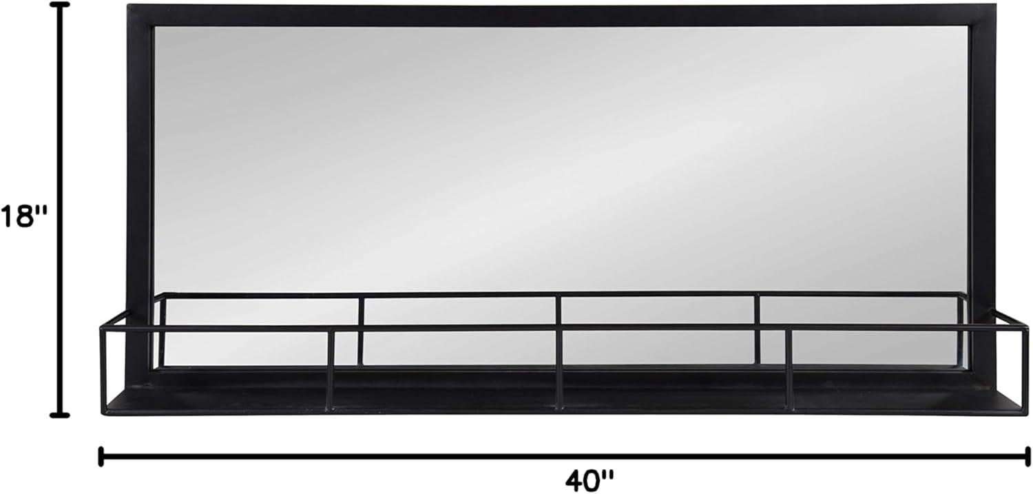 Kate and Laurel Jackson Metal Frame Mirror with Shelf, Bronze 18x40