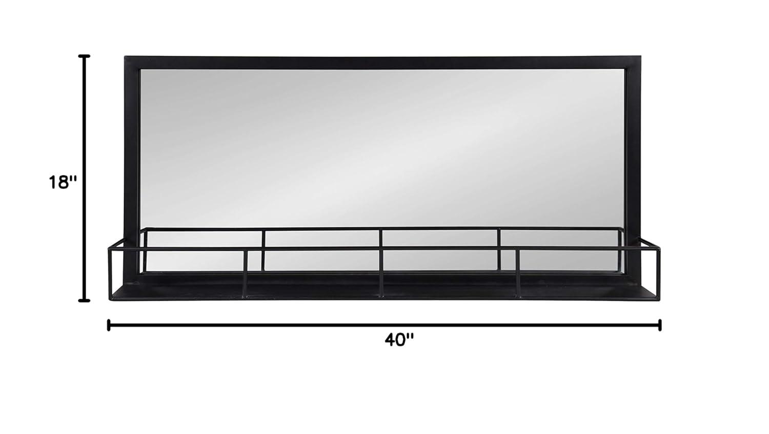 Kate and Laurel Jackson Metal Frame Mirror with Shelf, Bronze 18x40