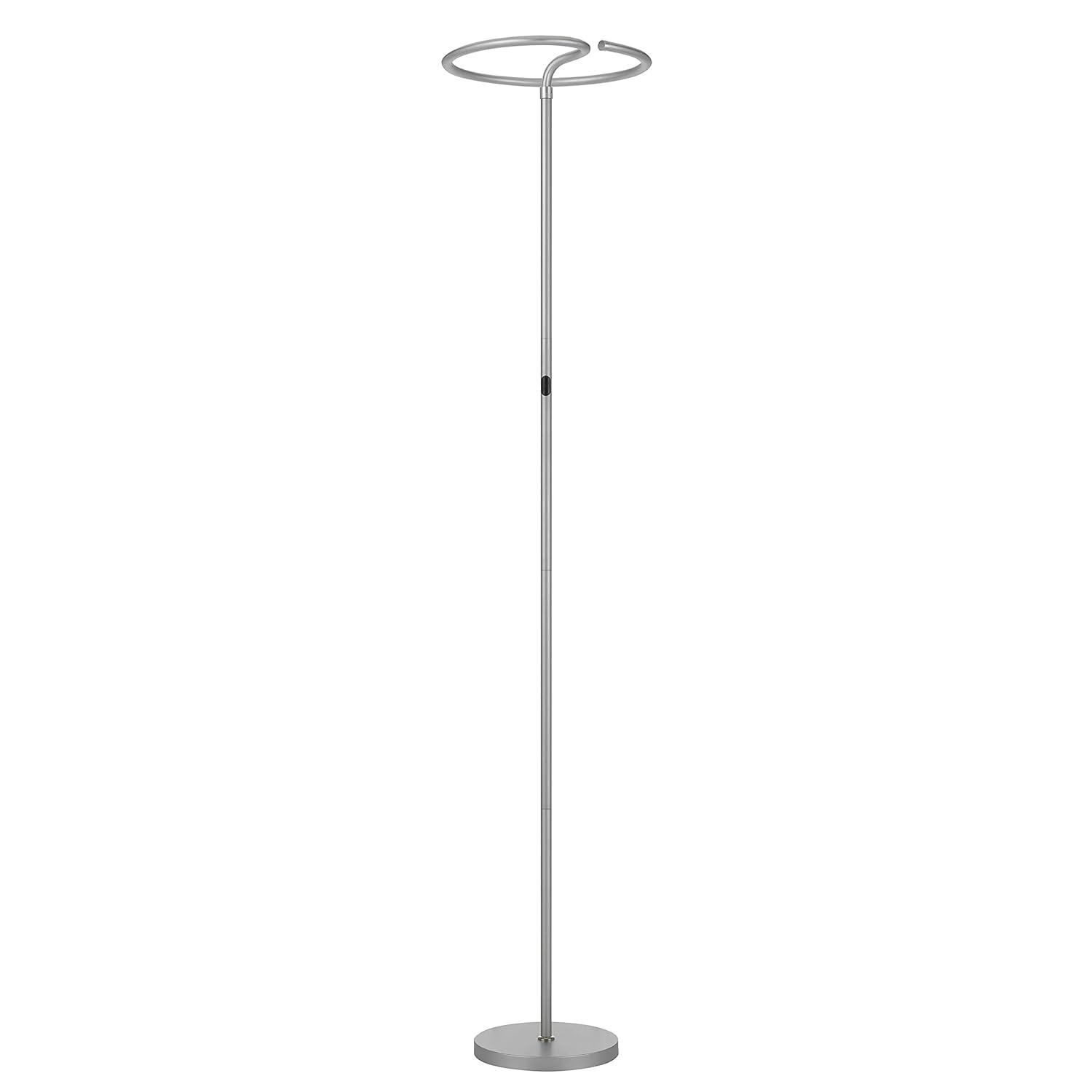Twizzler Touch Adjustable LED Torchiere Floor Lamp for Kids' Nursery in White