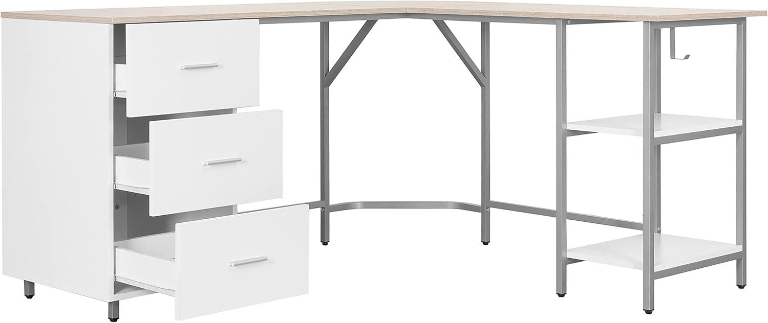 17 Stories Techni Mobili L-Shape Home Office Two-Tone Desk With Storage