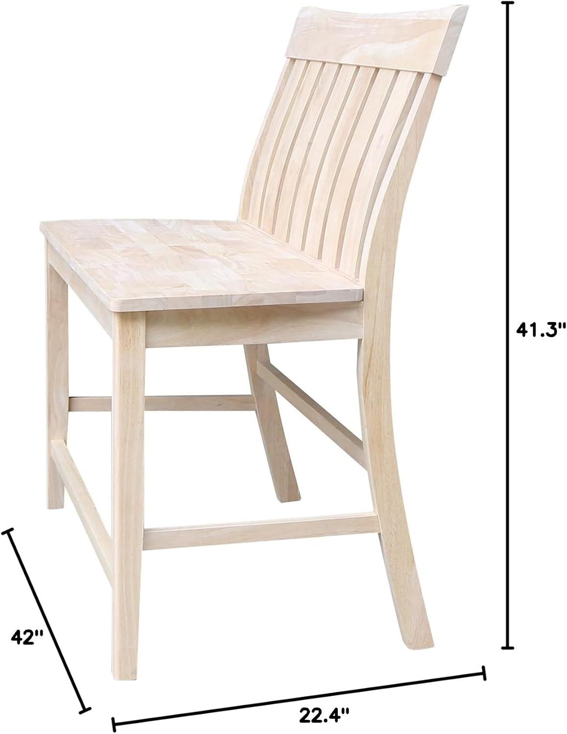 Armless Solid Wood Ava Tall Bench with a Seat Height of 24" in a Natural Color