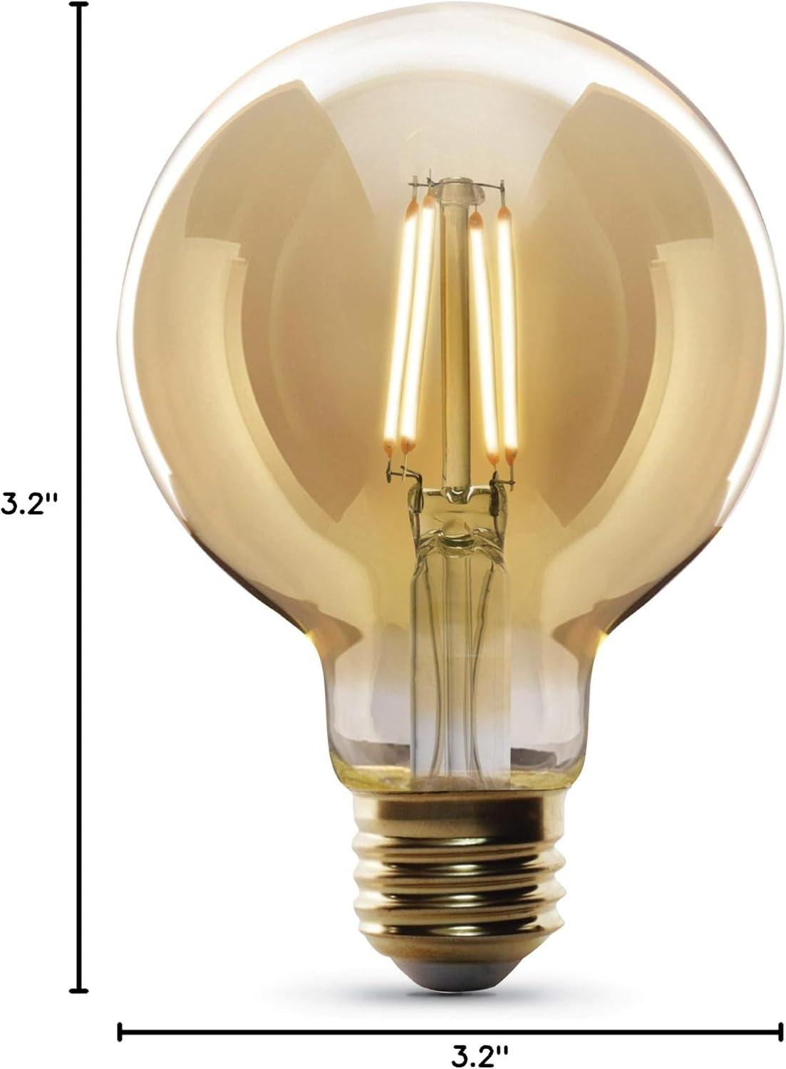 Amber Glass Vintage LED G25 Decorative Bulb, 40W Equivalent