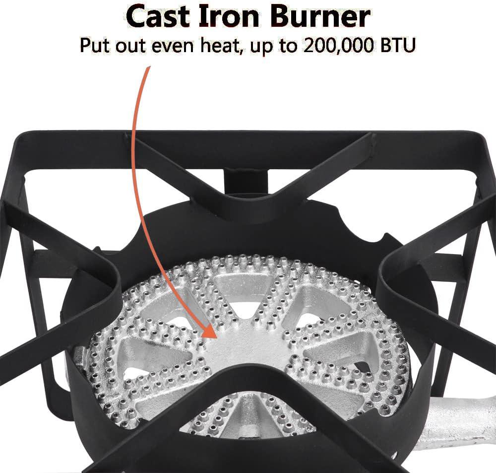 High Pressure Black Cast Iron Single Burner Gas Stove