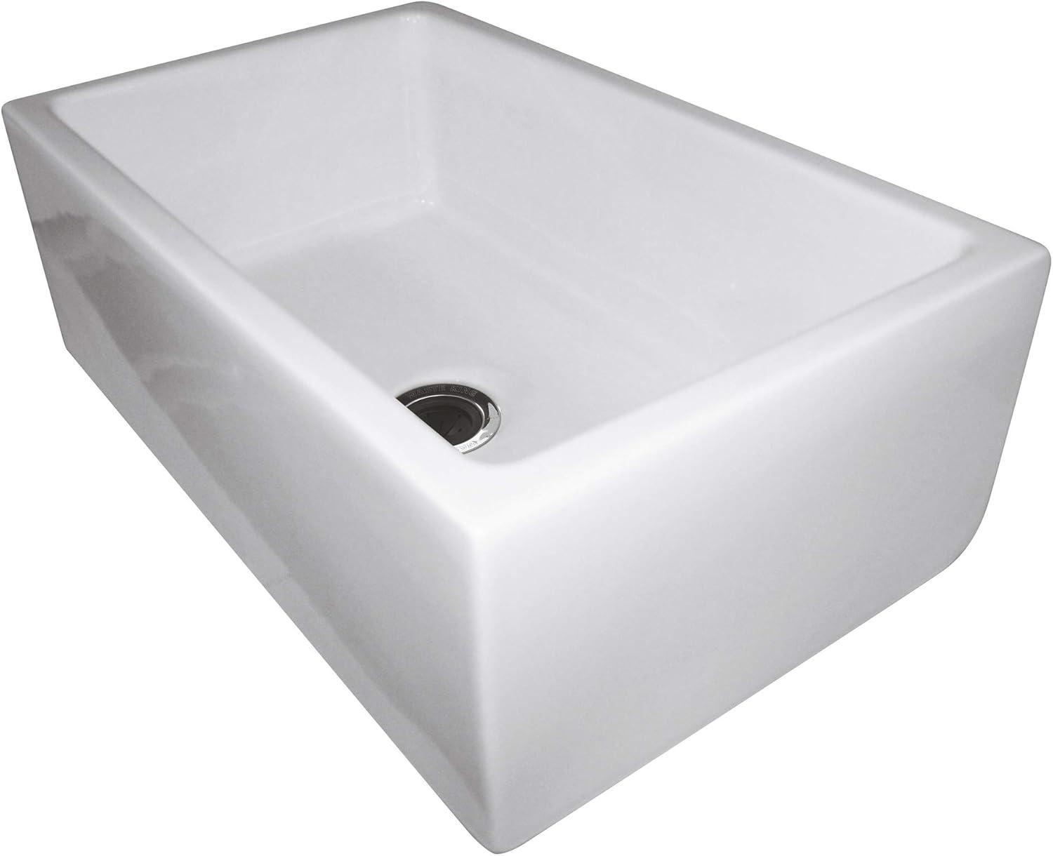 30" White Fireclay Farmhouse Kitchen Sink