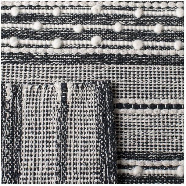 Striped Kilim STK516 Hand Woven Accent Rug - Black/Ivory - 2'3"x5' - Safavieh.