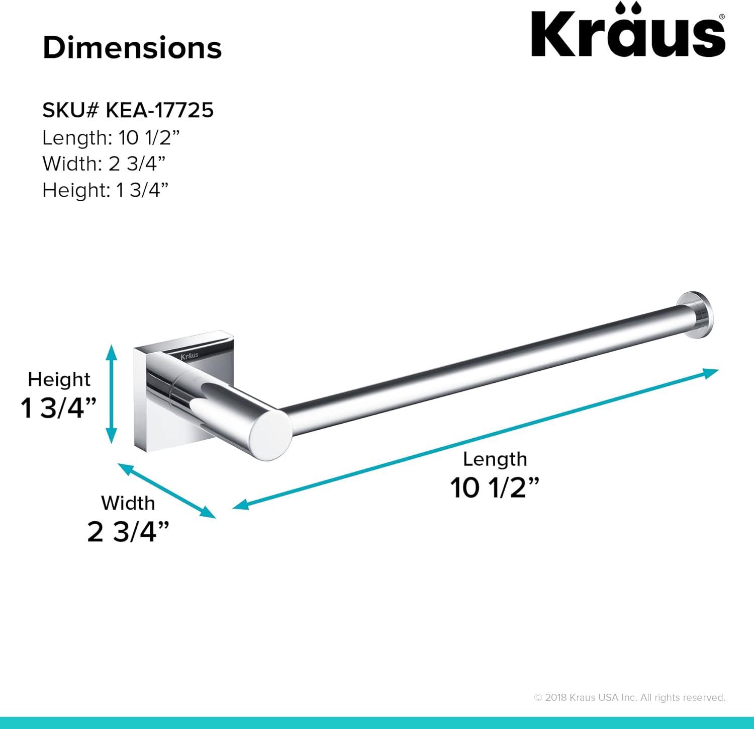 Ventus Chrome 10.5" Wall Mounted Towel Bar