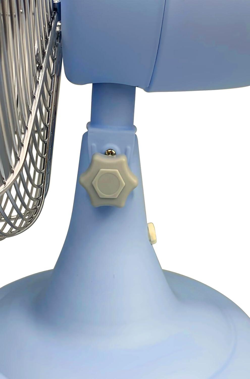 Good Housekeeping Good Housekeeping's All-Metal 12" Retro Desk Office Table Fan with Wide Oscillation, 3-Speed Settings & Carrying Handle (Multiple Finishes Available)