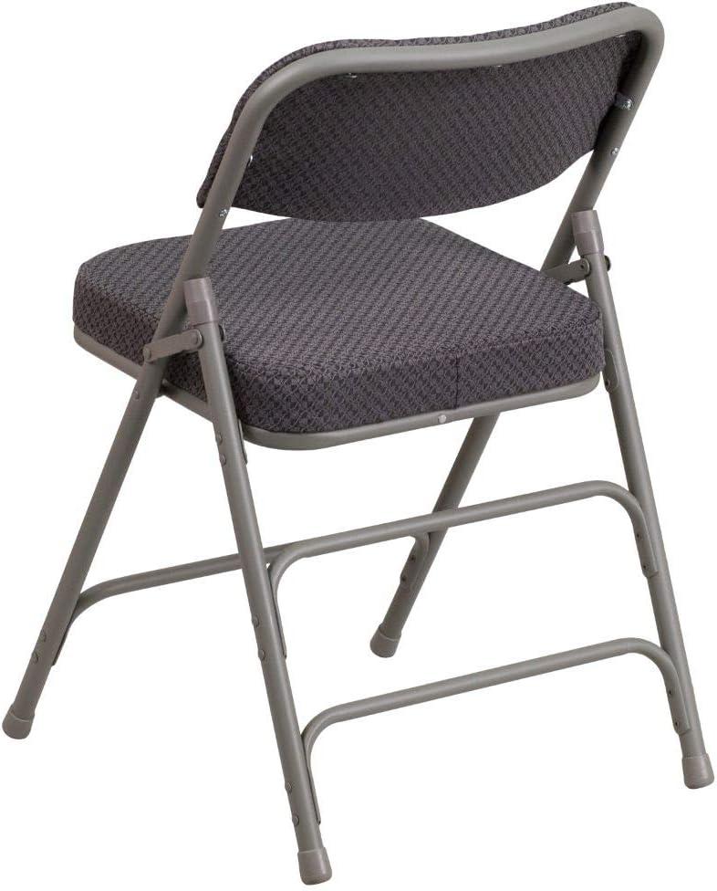 Flash Furniture 2 Pack HERCULES Series Premium Curved Triple Braced & Hinged Fabric Upholstered Metal Folding Chair