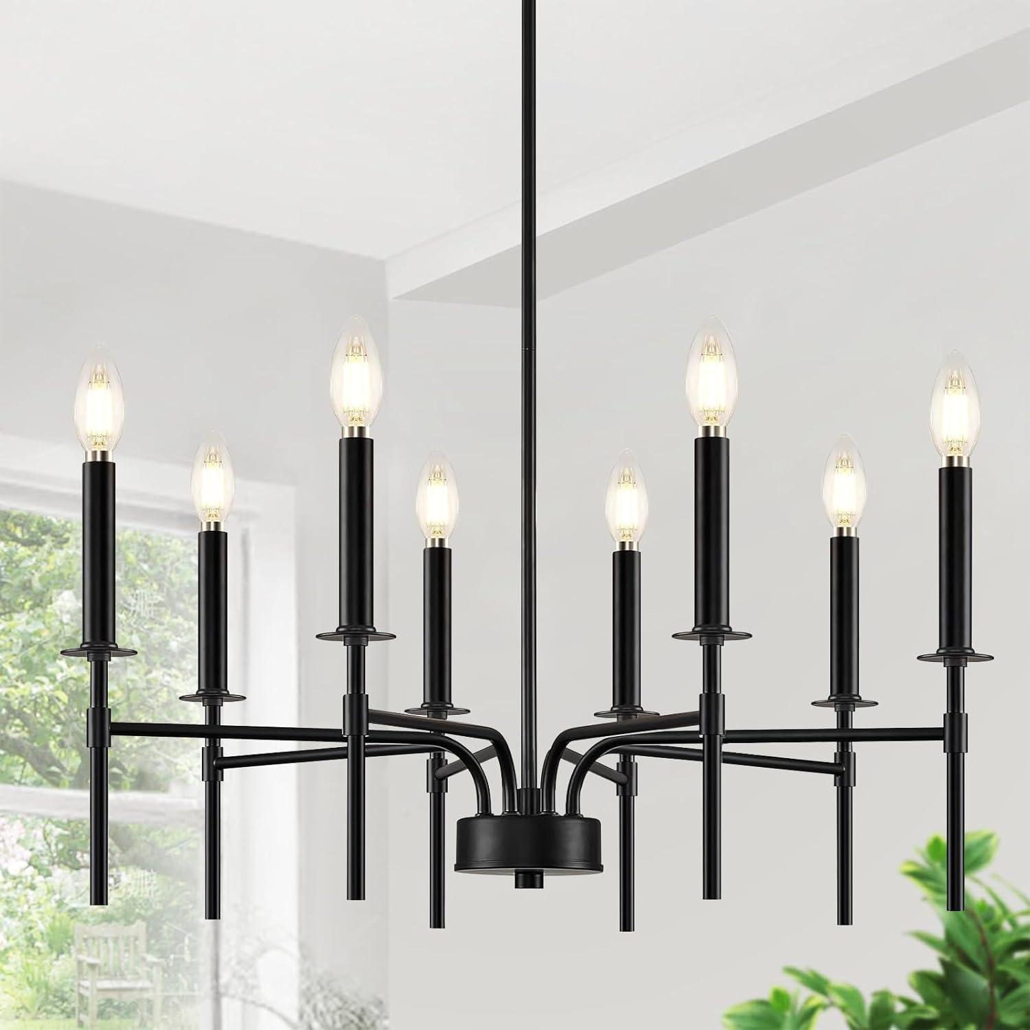 Trudeau 8-Light Modern Dining Room Candle Chandelier Light Fixture