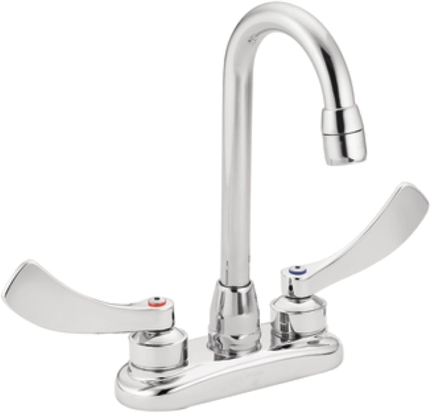 Commercial Grade Chrome Centerset Faucet with Dual Handles