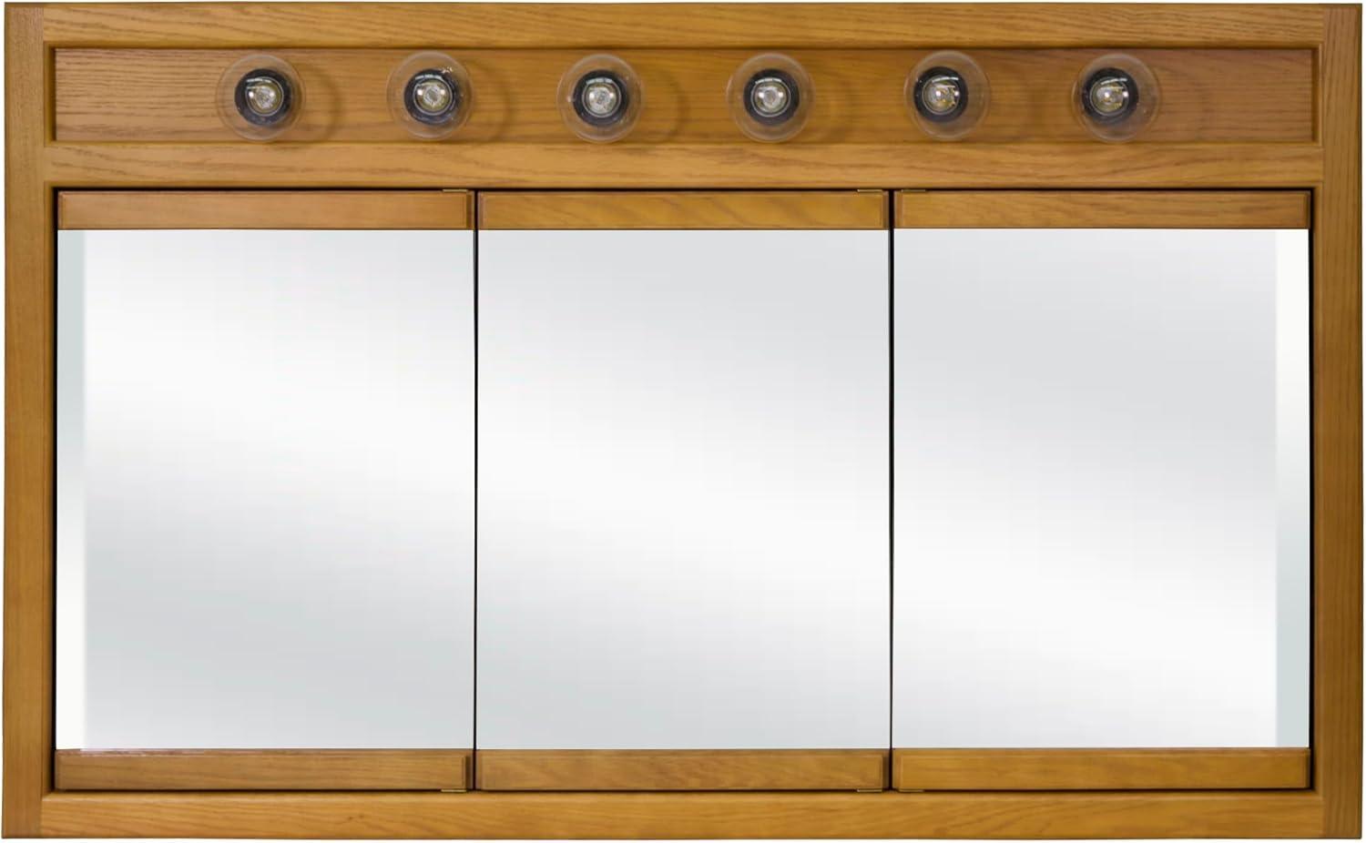 Richland 48-Inch Lighted Wood Medicine Cabinet in Nutmeg Oak