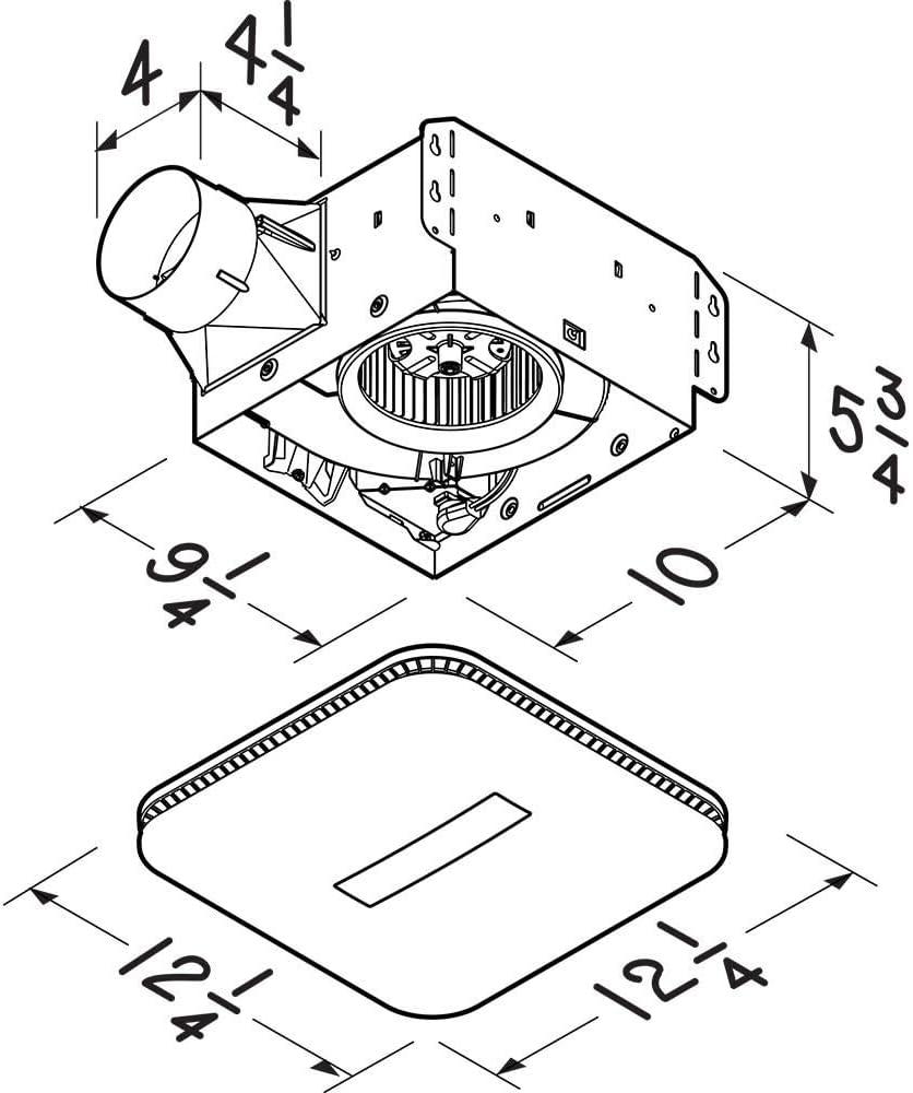 Broan-NuTone AR110LKVV 4in Duct 110 CFM Ventilation Fan, 1 Sone - Galvanized