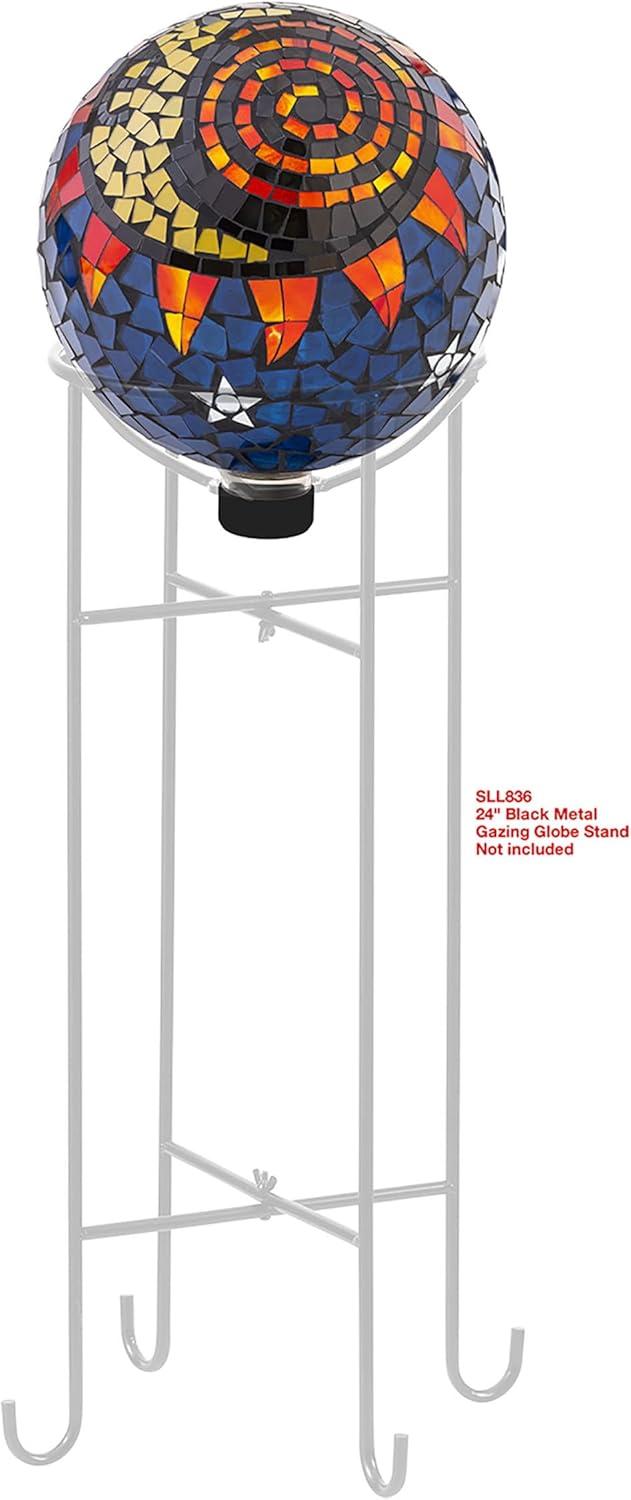 Alpine Corporation 10" Glass Mosaic Sun and Moon Gazing Globe, Multicolor