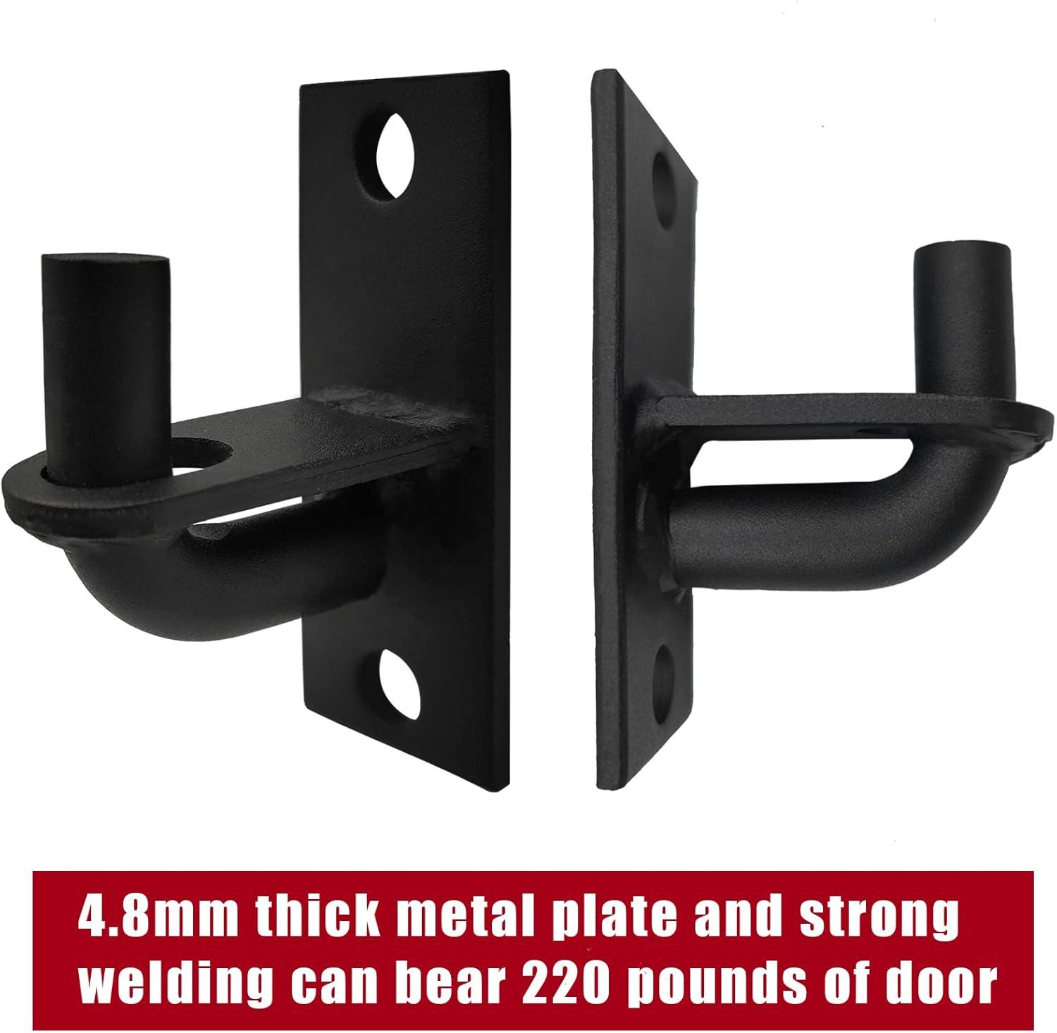 2 Pack Wall Mount Heavy Duty Chain Link Fence Gate Hinges with 5/8 Hinge Pin (Screws Not Included), Black