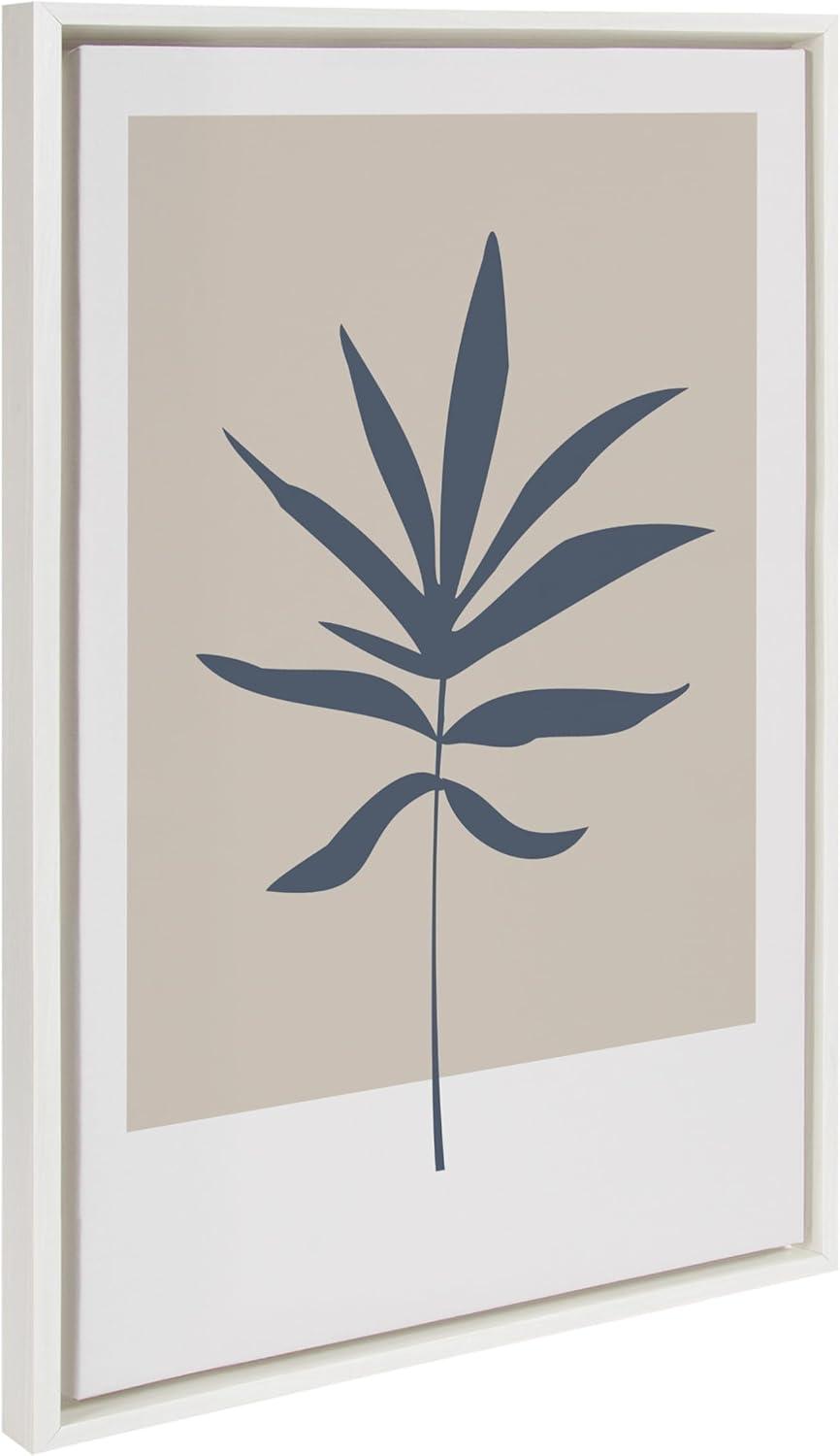 Kate & Laurel All Things Decor 23"x33" Sylvie Muted Colorblock Botanical Leaf Framed Wall Art by The Creative Bunch Studio White