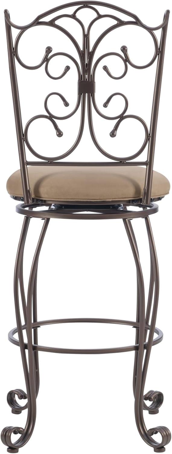 Linon Bar Stool with Swivel, Light Brown