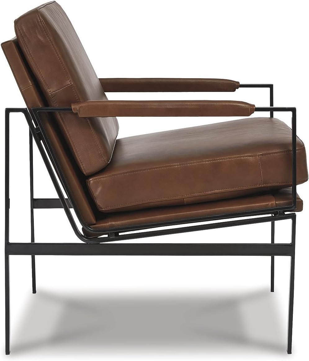 Signature Design by Ashley Contemporary Puckman Accent Chair Brown/Silver Finish