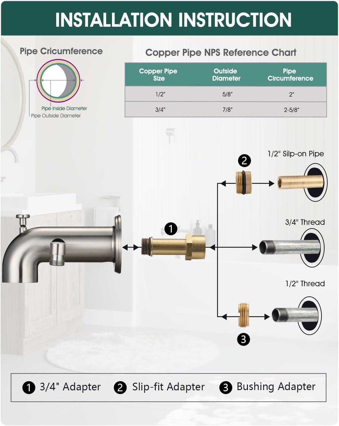 Tub Spout with Diverter, Bathtub Spout for Hand Shower,Brushed Nickel