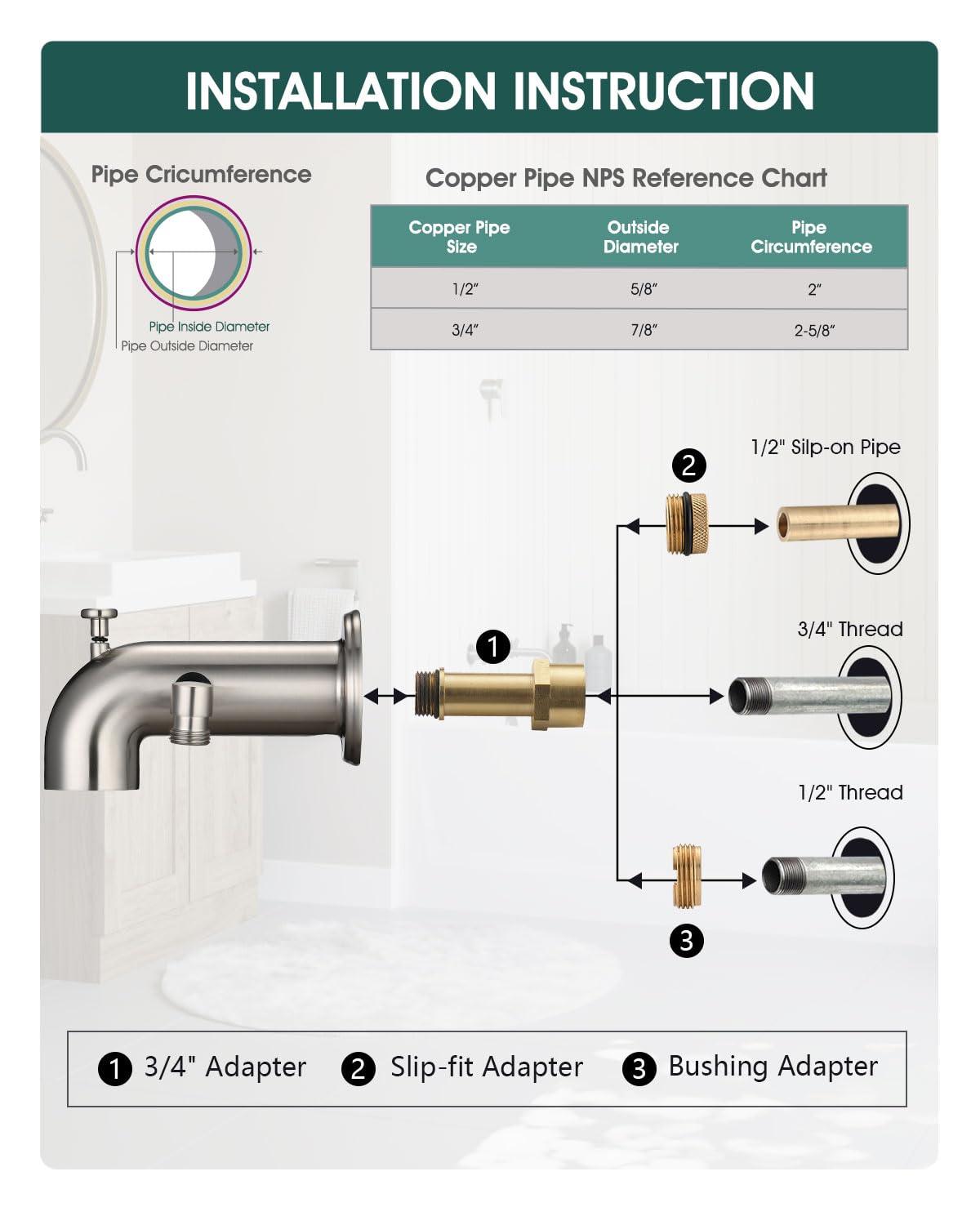 Tub Spout with Diverter, Bathtub Spout for Hand Shower,Brushed Nickel