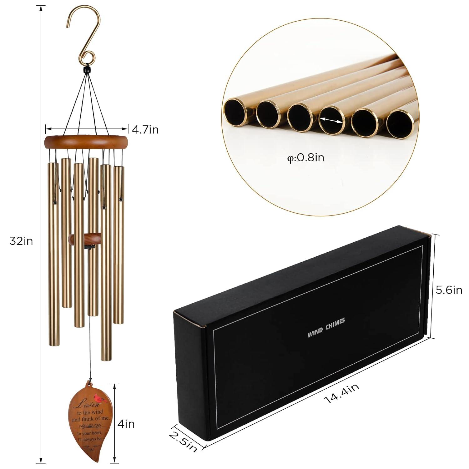 Sympathy Gifts for Loss of Loved One 32" Memorial Wind Chimes for Loss of Loved One Bereavement Condolence Gifts Sympathy Windchimes Memory Wind Chime with Memorial Card