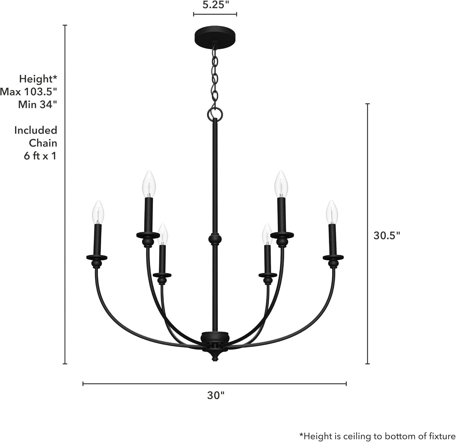 Hunter Southcrest 6 Light Chandelier Ceiling Light Fixture