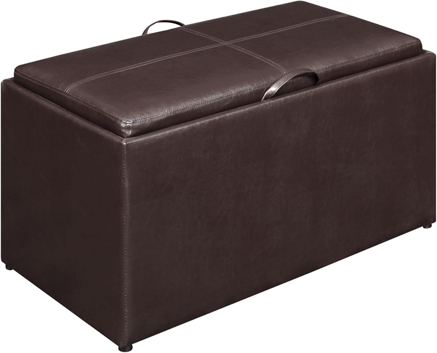 Designs4Comfort Sheridan Storage Bench with2 Side Ottomans, Espresso