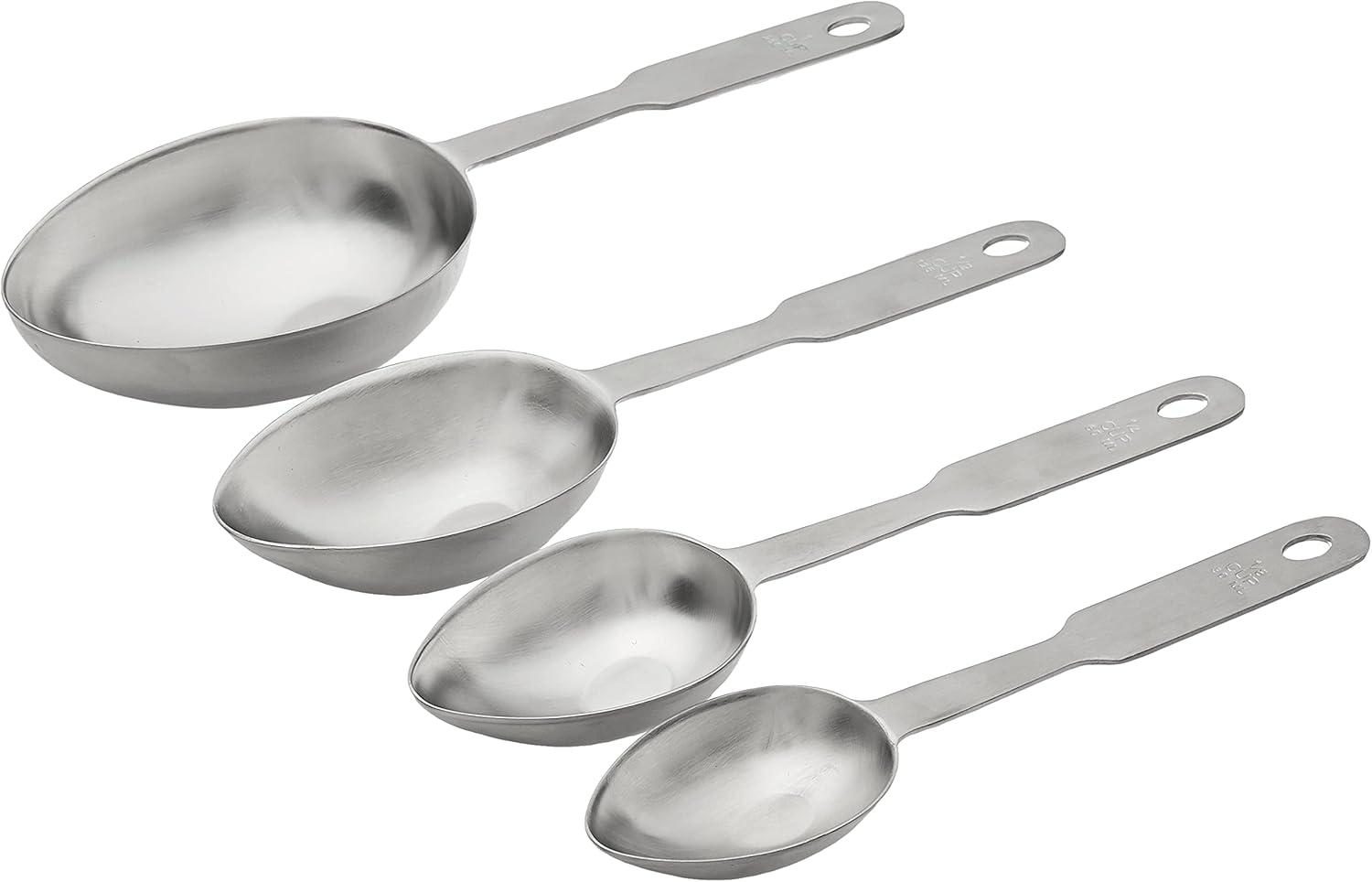 Norpro Stainless Steel 4 Pc Measuring Cup Scoop Shaped Set Metric Equivalents