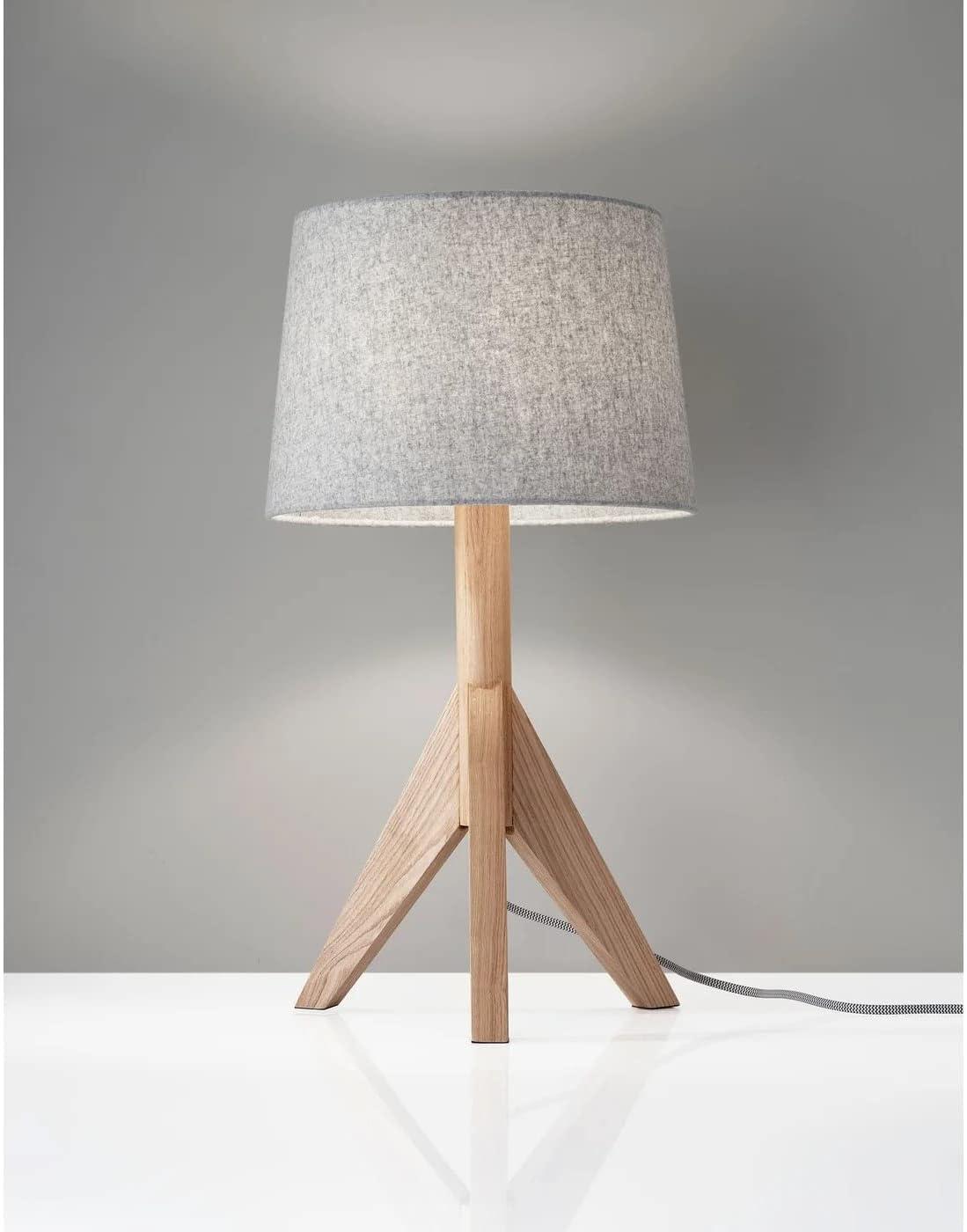 Adesso Eden Floor Lamp, Walnut Rubberwood