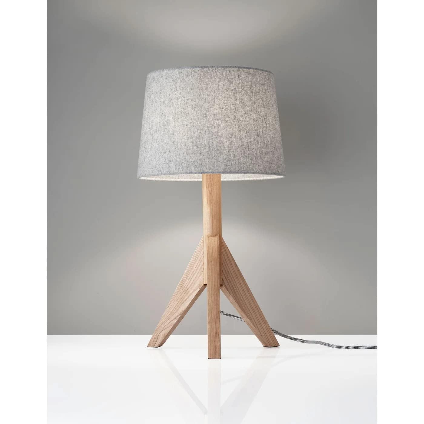 Adesso Eden Floor Lamp, Walnut Rubberwood