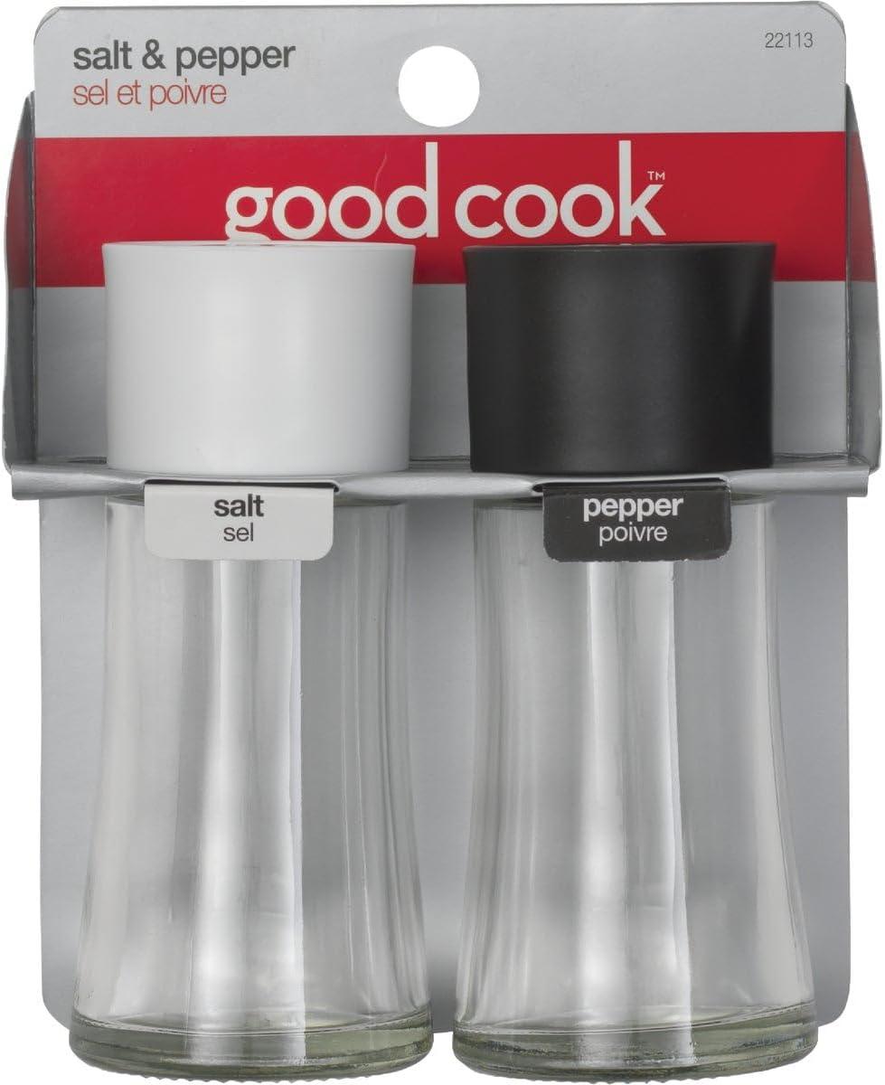 Goodcook 2 Ounce Salt & Pepper Shaker Set, 2 Piece Everyday Kitchenware Tabletop Fineline Dispense