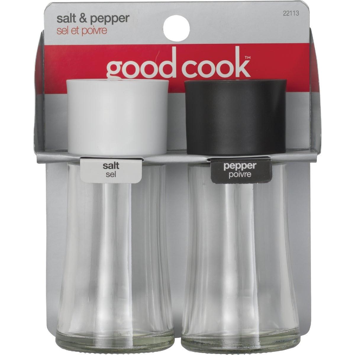 Goodcook 2 Ounce Salt & Pepper Shaker Set, 2 Piece Everyday Kitchenware Tabletop Fineline Dispense