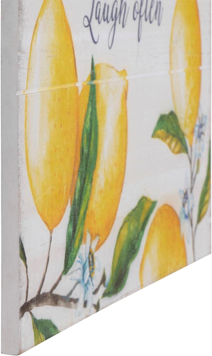 Creative Co-Op "Gather in Our Kitchen…" Wood Wall Décor with Lemons