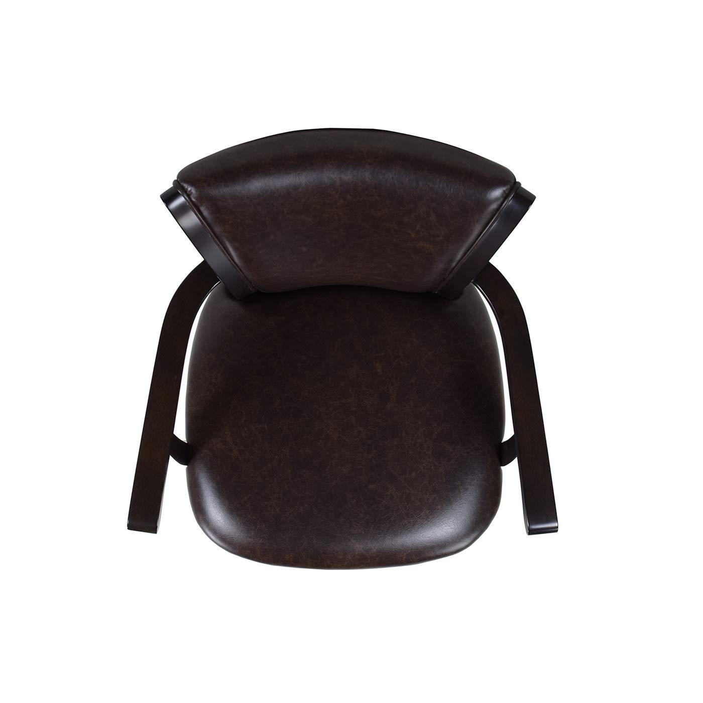 Williams 31" Swivel Bar Stool with Armrests Vintage Brown Faux Leather