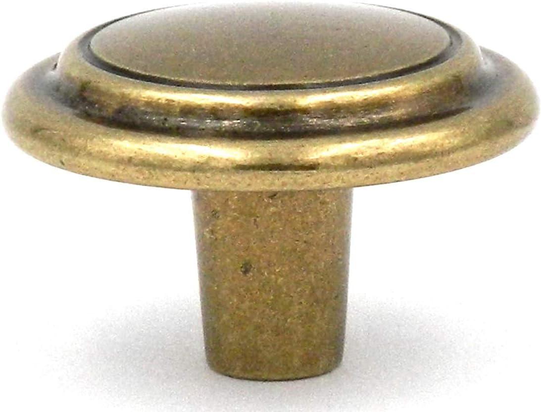 1.25-Inch Round Gold Polished Traditional Cabinet Knob