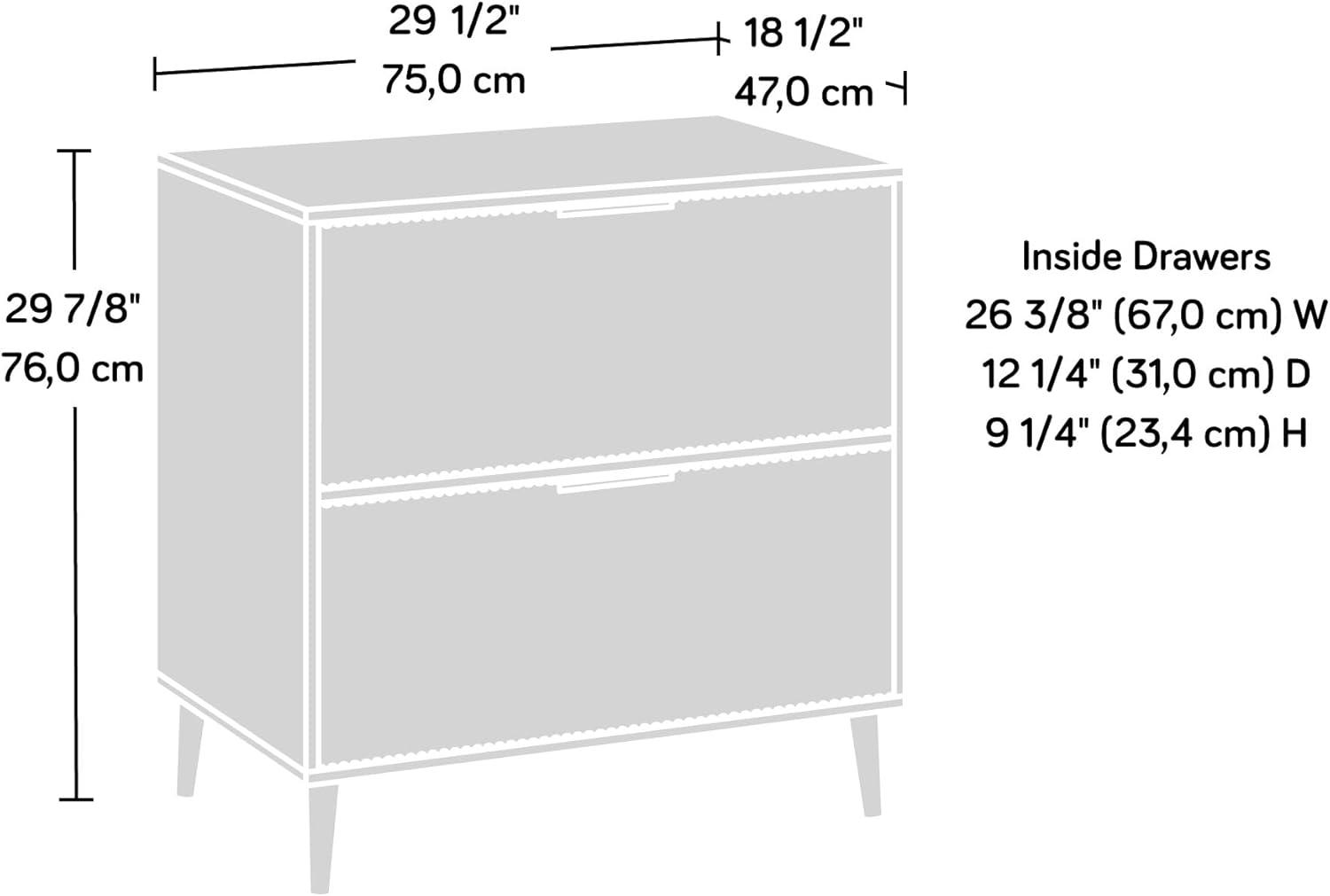 Serene Walnut and Black 2-Drawer Lateral File Cabinet