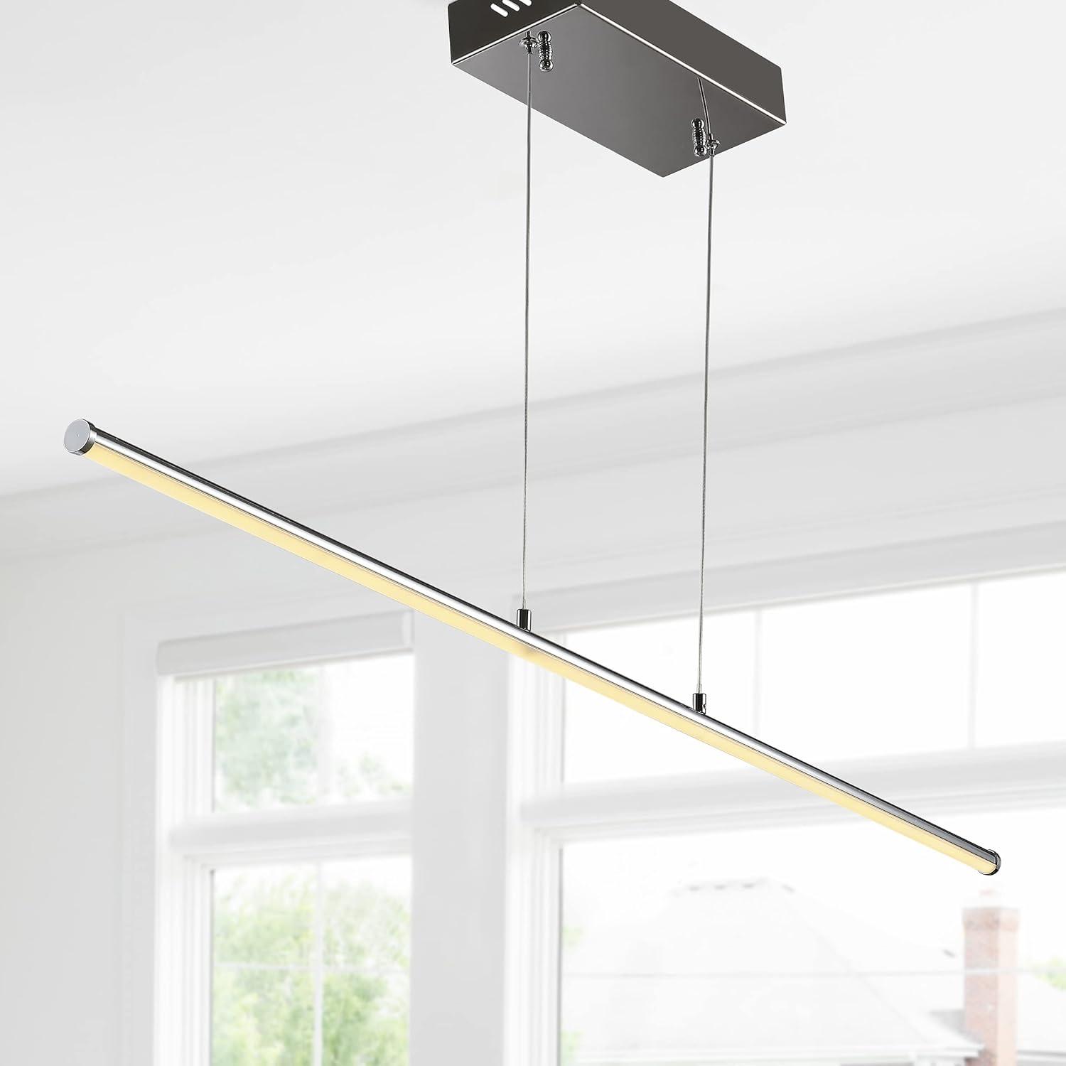 Conley 39.5" Dimmable Adjustable Integrated LED Metal Linear Pendant, Chrome