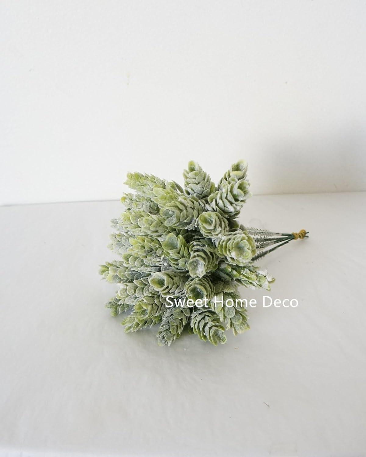 7'' Artificial Hops Greenery Craft Picks for Floral Designs (6 Picks) (Flocked Green)