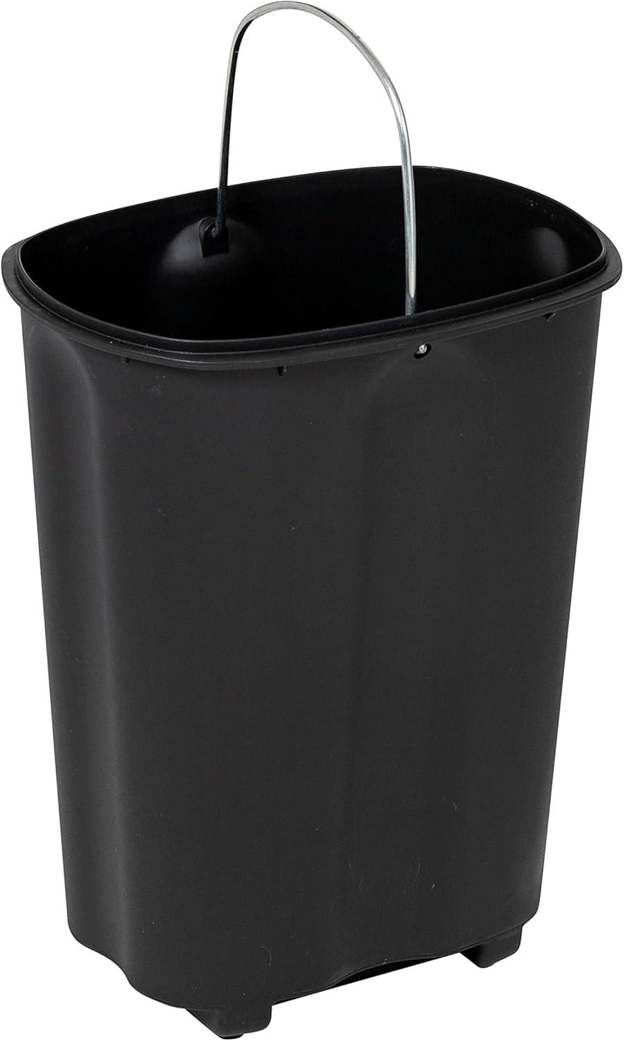 Silver Stainless Steel Oval Step-On Trash Can with Lid, 3.17 gal