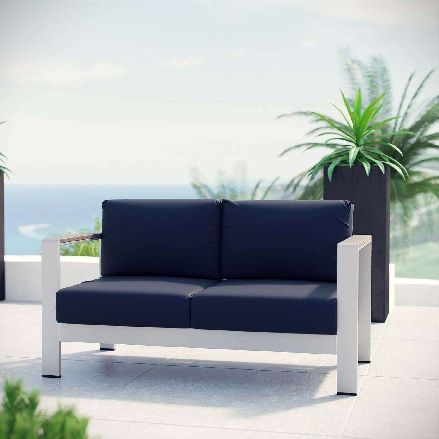 Modway Shore Aluminum Outdoor Patio Loveseat